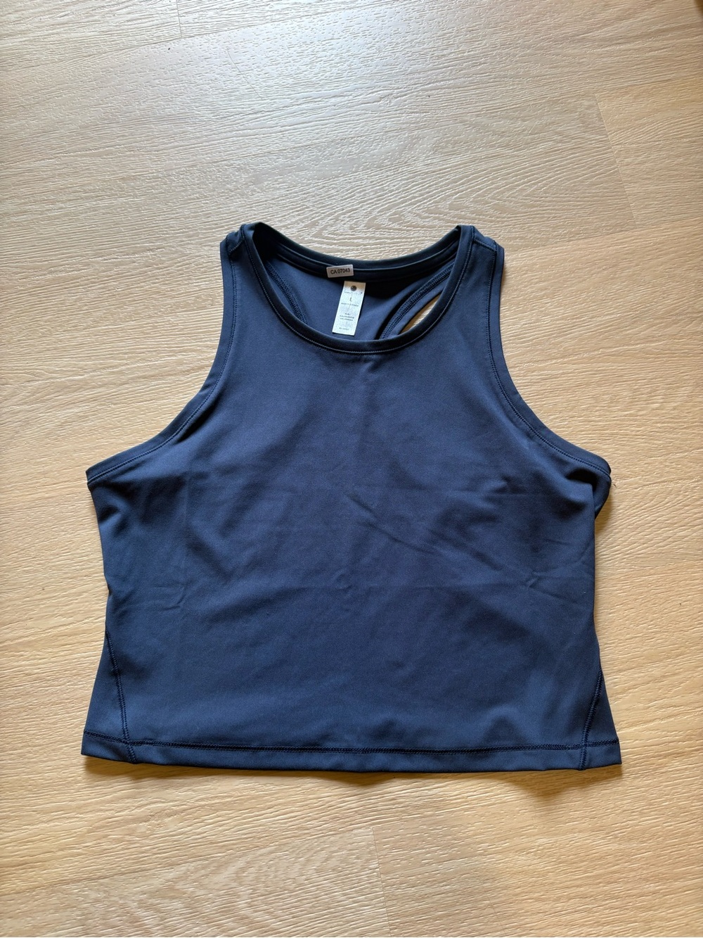 Women's Blue Cropped Tank Top - Athletic Style
